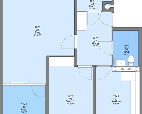 2 værelses lejlighed i Frederikshavn