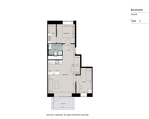 Skøn 3-værelses bolig med moderne materialevalg, optimal indretning og egen terrasse mod gården - Ingen bindingsperiode!