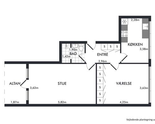 2 værelses lejlighed i Aalborg