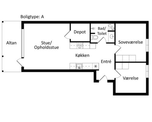 3-værelses lejlighed i Gartnerbyen med skøn terrasse