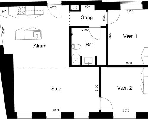 3 værelses lejlighed i Viborg
