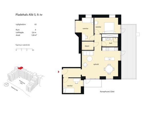4 værelses lejlighed i København SV