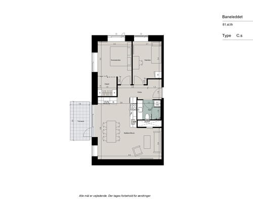 Stor 3-værelses bolig med moderne køkken, gode værelser og egen terrasse - Ingen bindingsperiode!