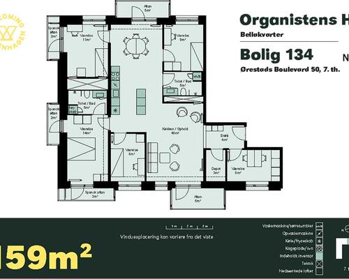 6 værelses lejlighed i København S