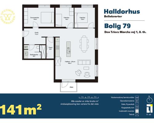 4 værelses lejlighed i København S