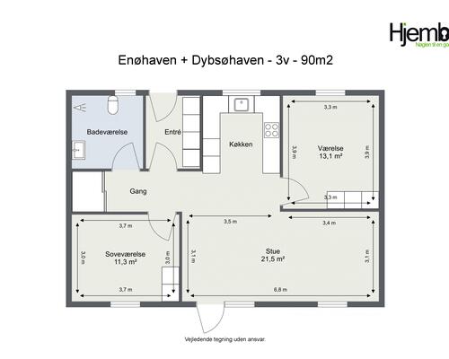 3 værelses lejlighed i Fredericia