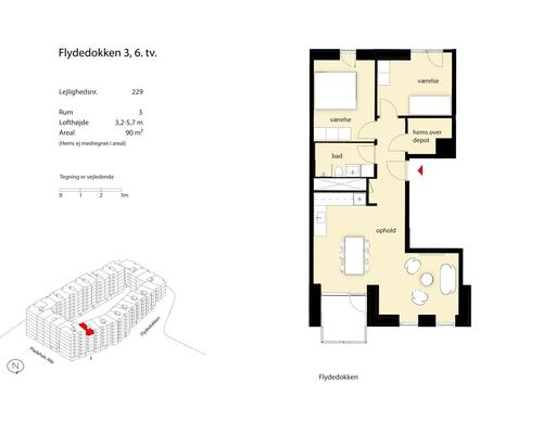 3 værelses lejlighed i København SV