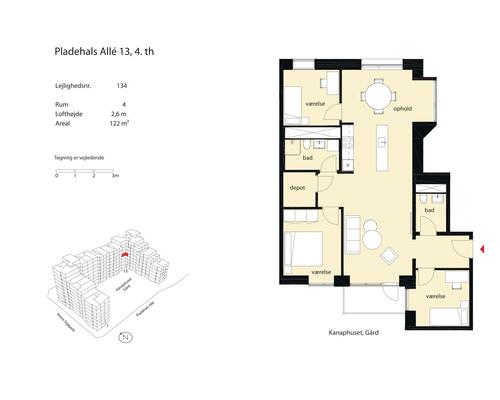 4 værelses lejlighed i København SV