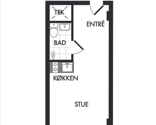 1 værelses lejlighed i Frederiksberg