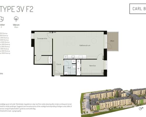 3 værelses lejlighed i Glostrup