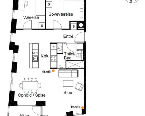 3 værelses lejlighed i København Ø