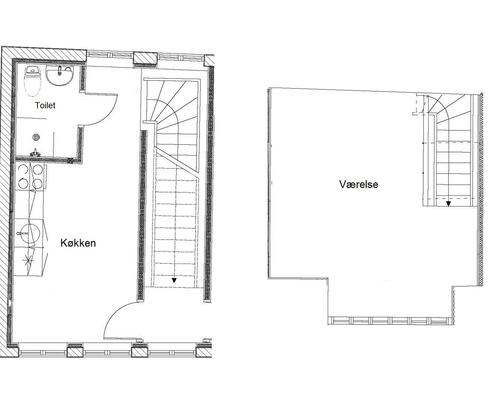 Charmerende 2-værelses lejlighed i to plan