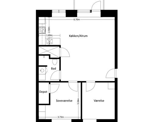 3 værelses lejlighed i Frederikssund