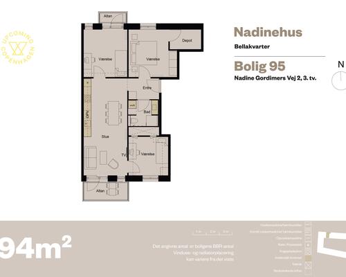 4 værelses lejlighed i København S