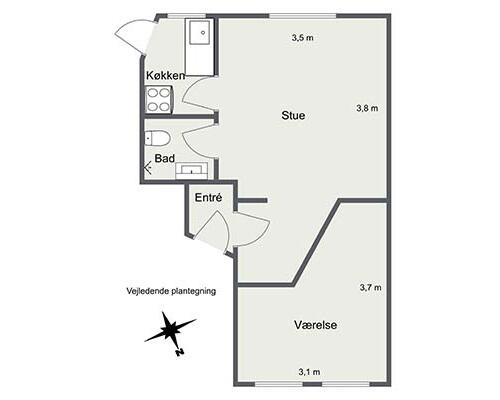 2 værelses lejlighed i Aalborg