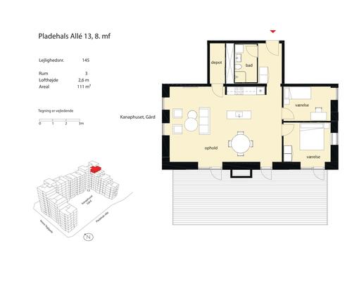 3 værelses lejlighed i København SV