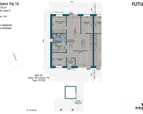 4 værelses hus i Give