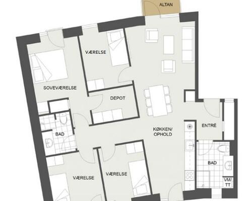 Lejligheder i Kværnloftet med stort køkkenalrum