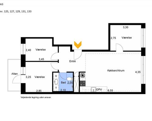 4 værelses lejlighed i København SV
