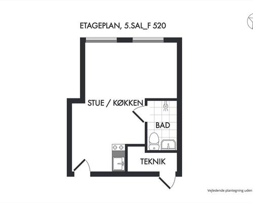 1 værelses lejlighed i Frederiksberg