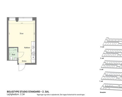 MØBLERET STUDIO PÅ AMAGERBRO MED FITNESS, TAGTERRASSE OG MEGET MERE!