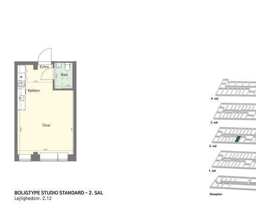 Lyst studio med plads til det hele