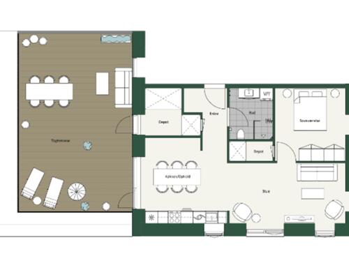 Nyopført 2-værelses penthouse lejlighed i Parkbyen