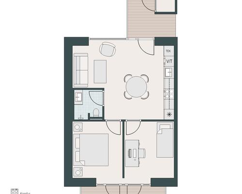 Skøn 3-værelses med stor terrasse og tæt på Aarhus