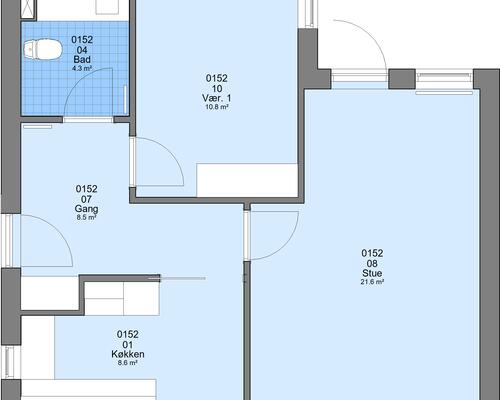 2 værelses lejlighed i Viborg