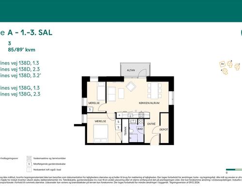 3 værelses lejlighed i Birkerød