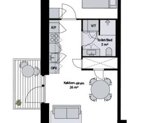 2 værelses lejlighed i Risskov
