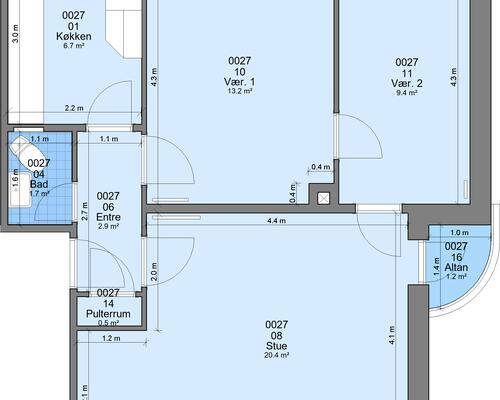 3 værelses lejlighed i Randers