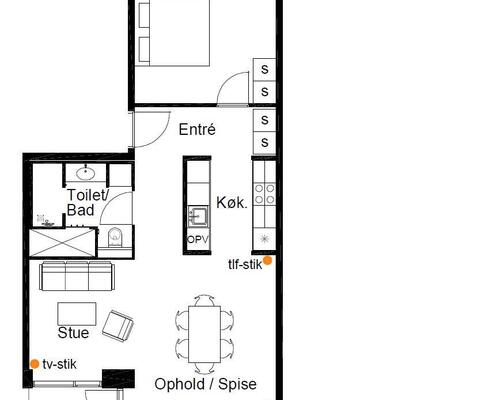 2 værelses lejlighed i København Ø