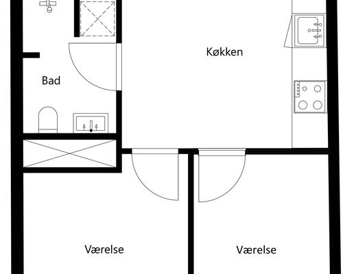 3 værelses lejlighed i Århus C