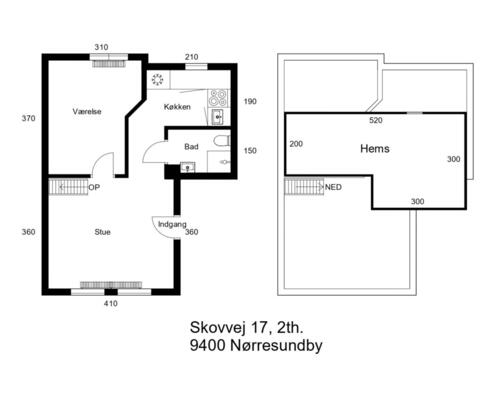 2 værelses lejlighed i Nørresundby
