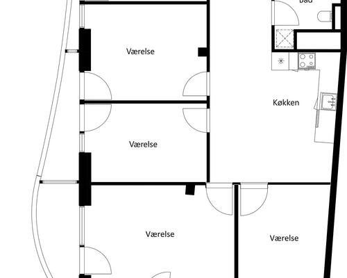 5 værelses lejlighed i Århus C