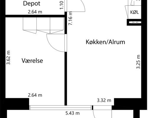2 værelses lejlighed i Randers NØ