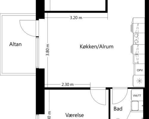 3 værelses lejlighed i Tilst