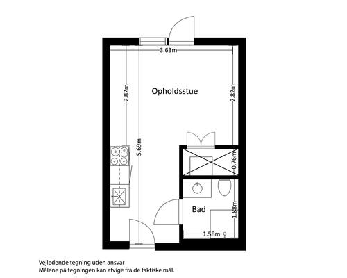 1 værelses lejlighed i Risskov