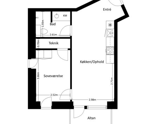 2 værelses lejlighed i Risskov