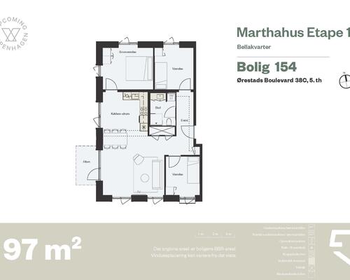 4 værelses lejlighed i København S