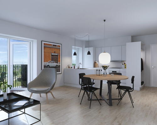 Teglværkskanten - Lækker og lys 2-værelses lejlighed med egen terrasse