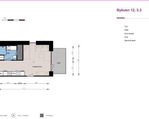 1 værelses lejlighed i Skovlunde