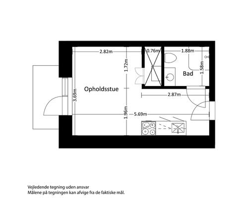 1 værelses lejlighed i Risskov