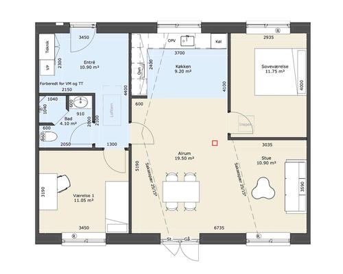 3 værelses hus i Helsinge