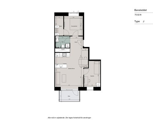 Skøn 3-værelses lejlighed med god planløsning, lyst materialevalg og sydvendt altan - Ingen bindingsperiode!