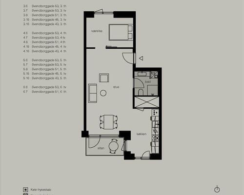 2 værelses lejlighed i København Ø