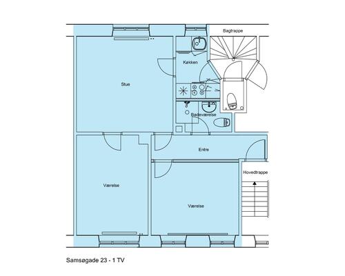 Lys og charmerende 3-værelses delevenlig lejlighed i Ø-gaderne