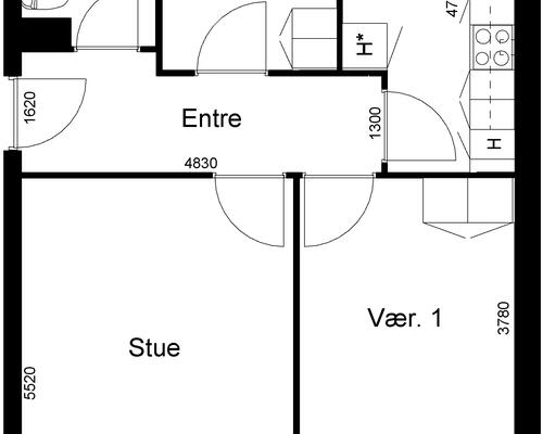 3 værelses lejlighed i Sakskøbing