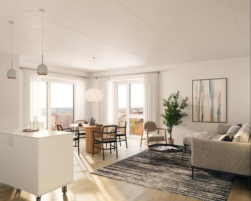 Stor 2 værelses Lejlighed til leje fra 2025 centralt i byen